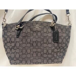 Coach Kelsey Small Signature Jacquard/Leather Satchel F36181